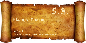 Stanga Maxim névjegykártya